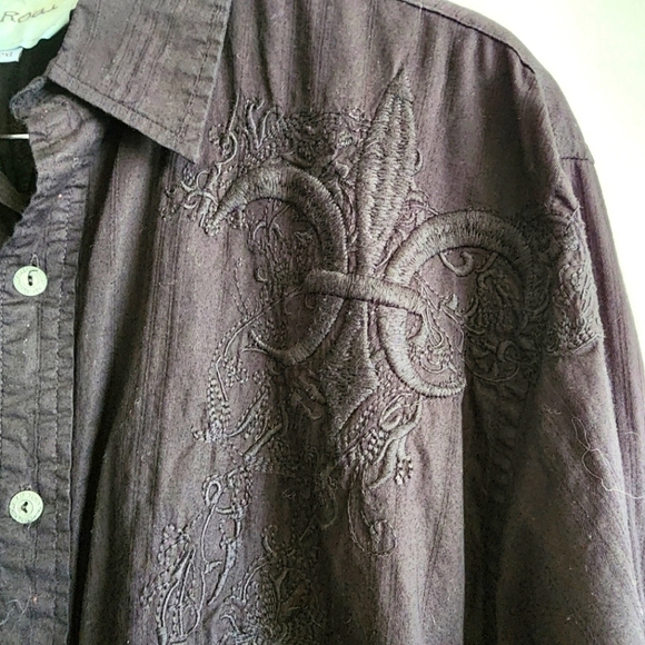 Roar Longsleeve Embroidered Buttonup Shirt Size 2xl - Picture 4 of 6
